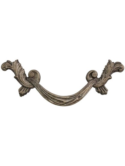 French Court Swag Drawer Pull - 3 1/2 inch Center-to-Center in Monticello Silver.